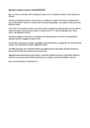 A preview of a PDF biography for Coulter, Barry Herbert